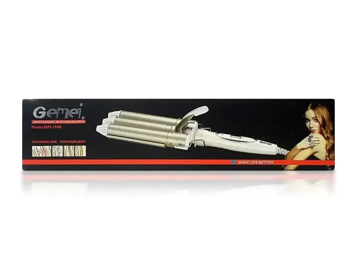 Плойка потрійна для волосся 24 мм 45 Вт Gemei GM-1988-9251