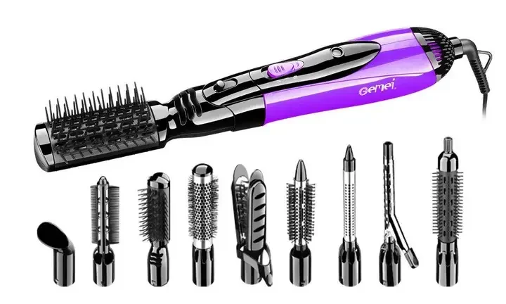 Фен-стайлер для волосся 10 в 1 1000 Вт з 9 насадками та іонізацією Gemei GM-4835-7022