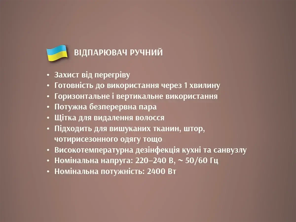 Відпарювач ручний з універсальною щіткою 2400 Вт 250 мл BITEK BT-1391B-6363